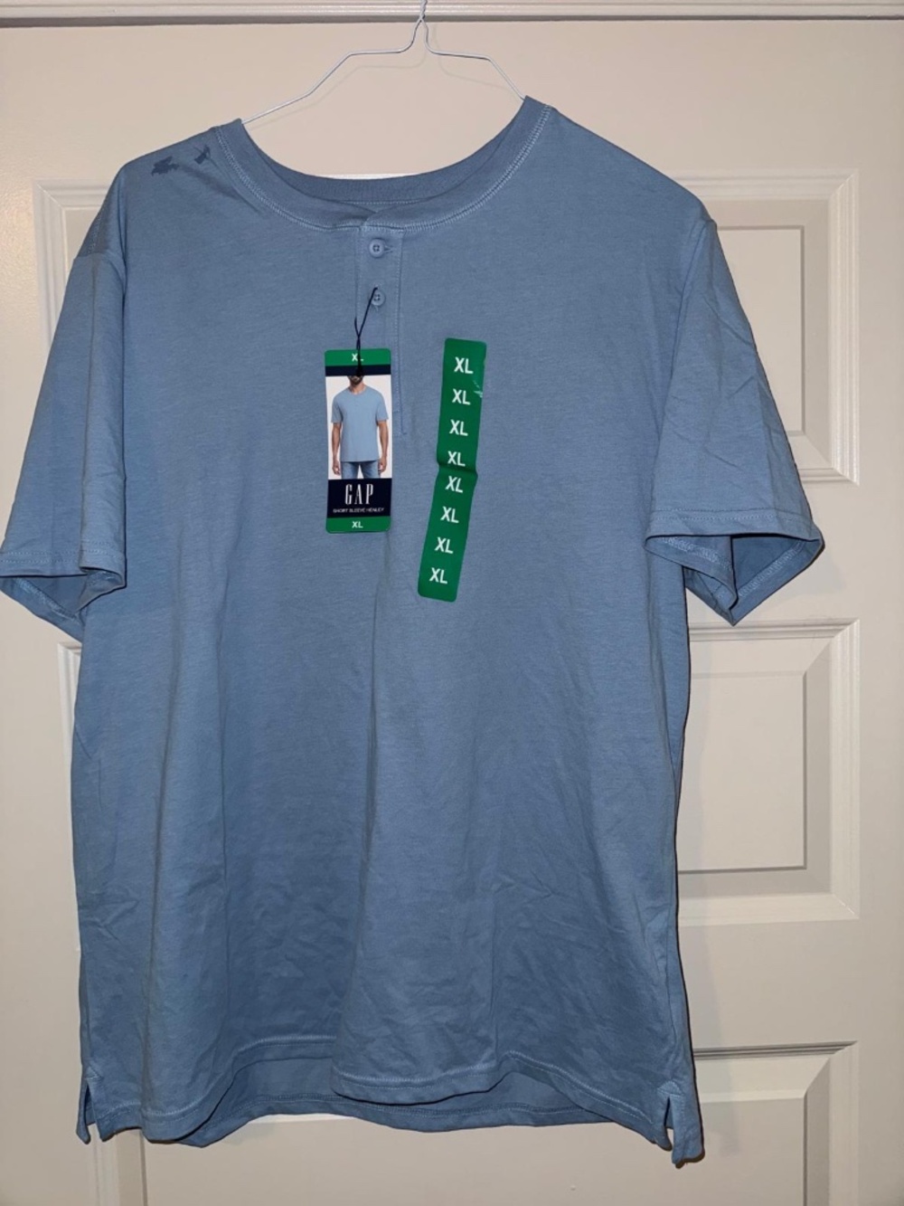 GAP Mens Henley Long Sleeve T Shirt Size XL Blue